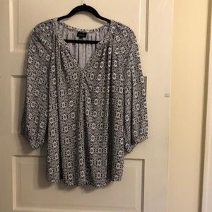 Black and white boho top